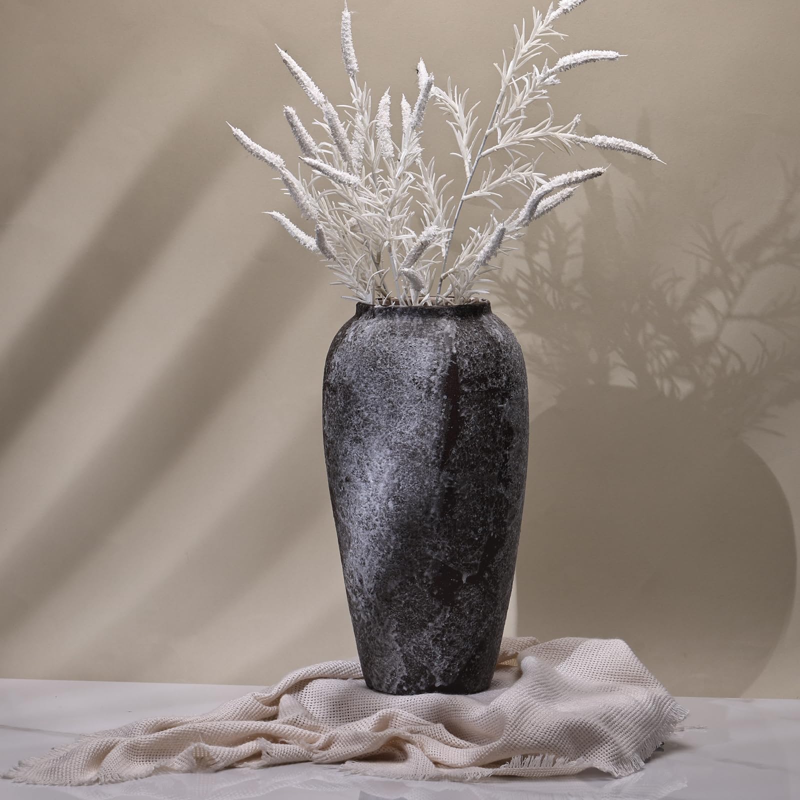 Amazon.co.jp: 高さ13.8インチの石の花瓶、素朴なホームデコレーション