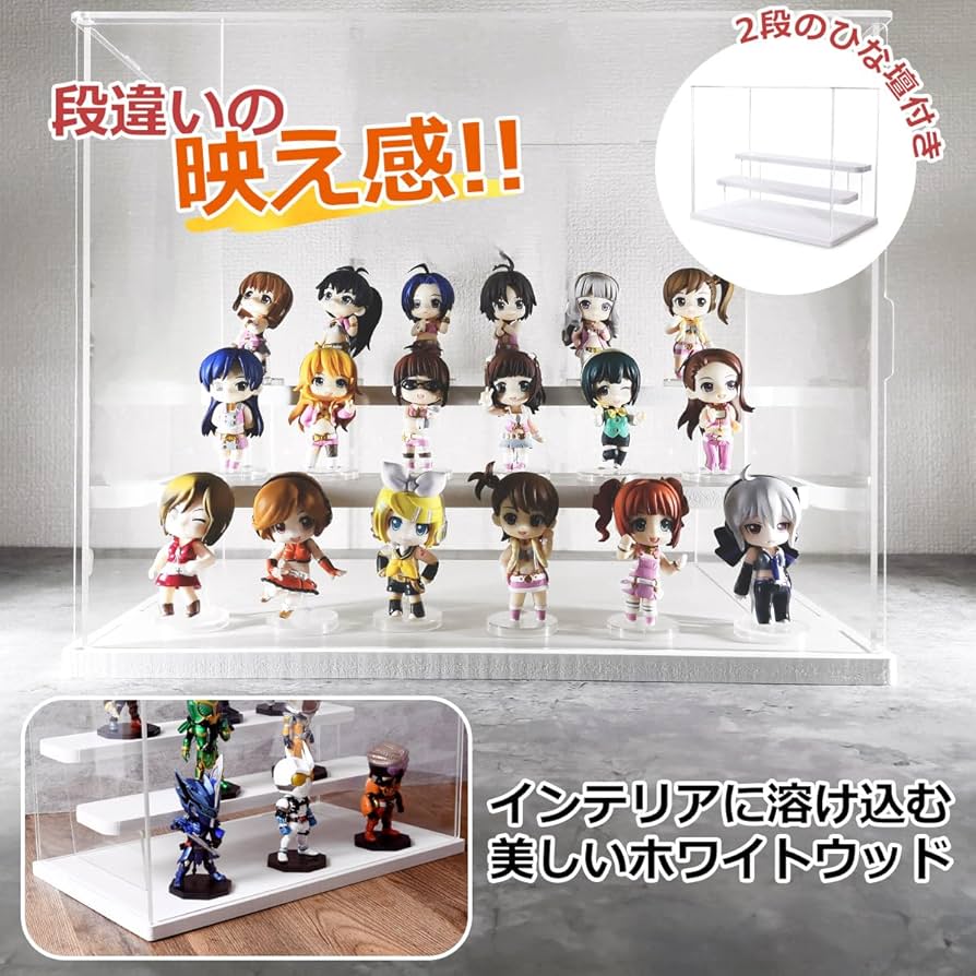 Amazon.co.jp: [kuriiro]LEDライト＆ひな壇付き ディスプレイケース