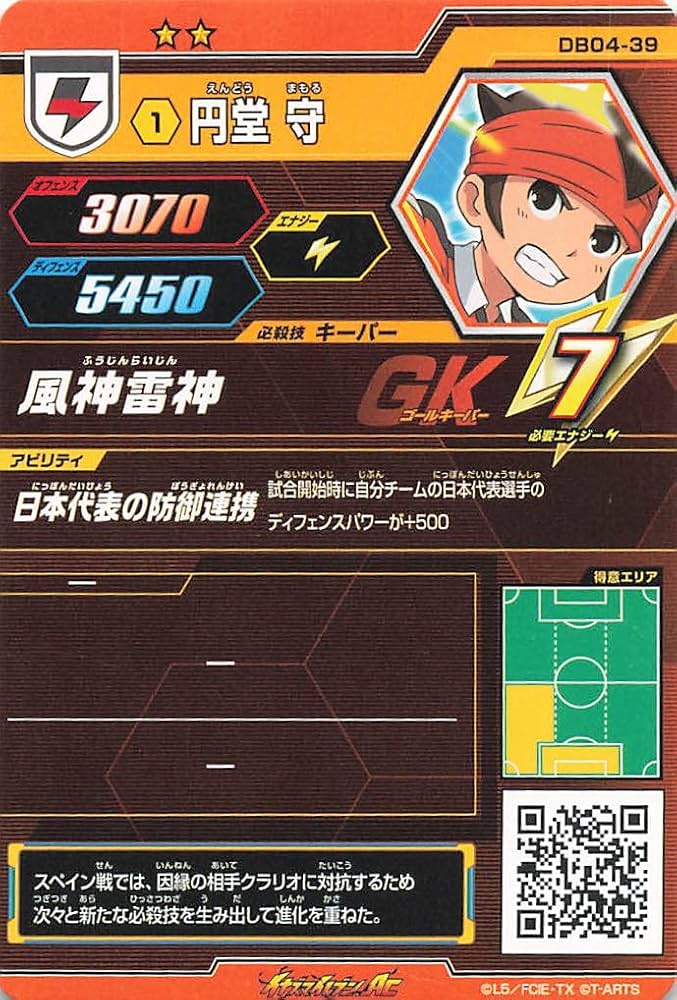 Amazon.co.jp: イナズマイレブンAC TCG 円堂 守 DB04-39 R レア : おもちゃ