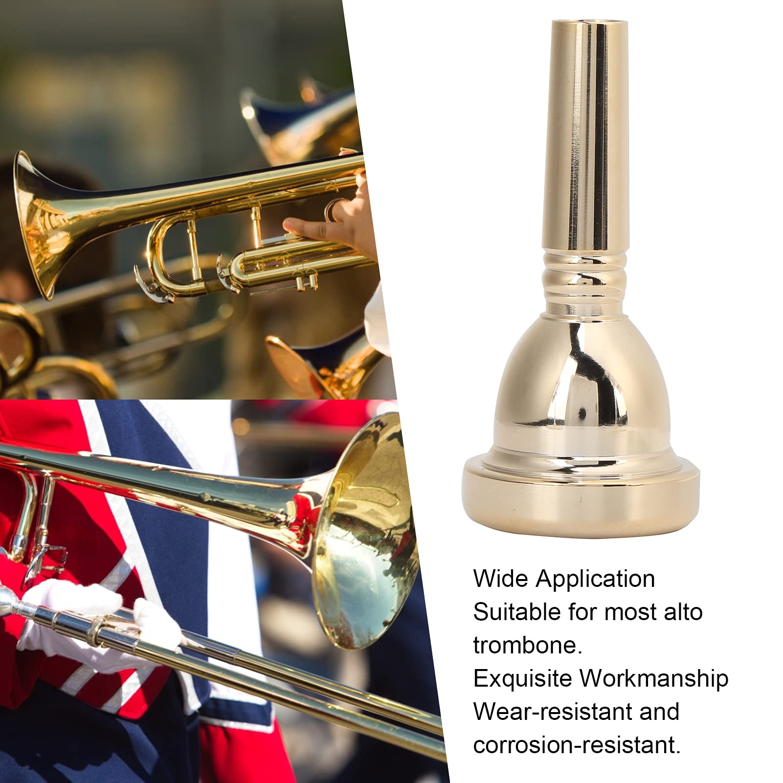 Amazon.com: Trombone Mouthpiece, Large Shank, Gold Tenor Trombone