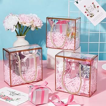 Amazon.com: BENECREAT 10 Set Transparent Favor Boxes, 5.5x5.5x3