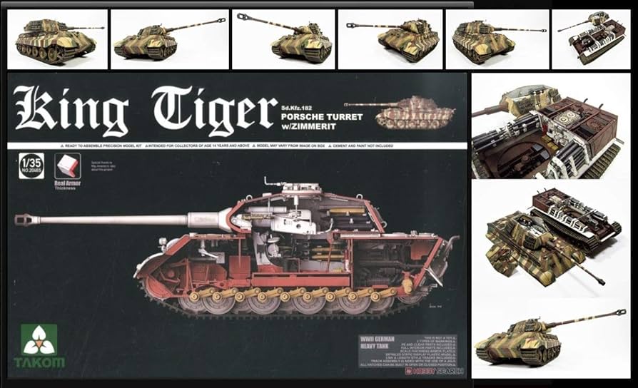 Amazon.com: 1/35 WWII German King Tiger SdKfz 182 Porsche Turret