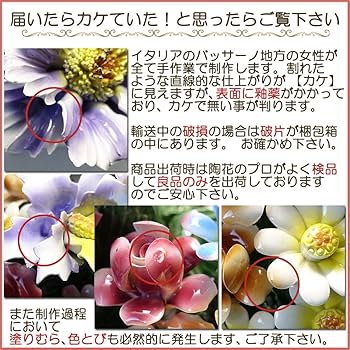 Amazon.co.jp: ヨーロッパインテリア カサピース イタリア製 陶器 バラ