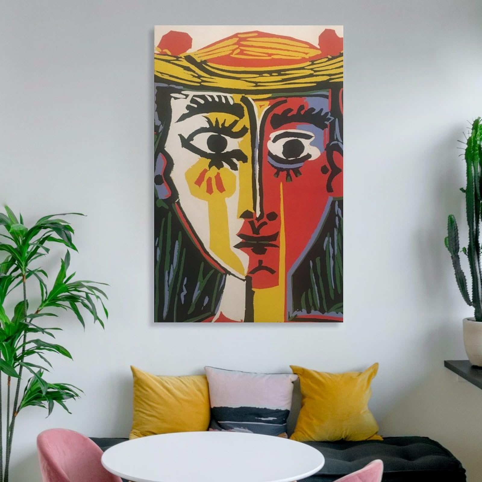 Amazon.co.jp: パブロ・ピカソ帽子をかぶった女性の肖像絵画