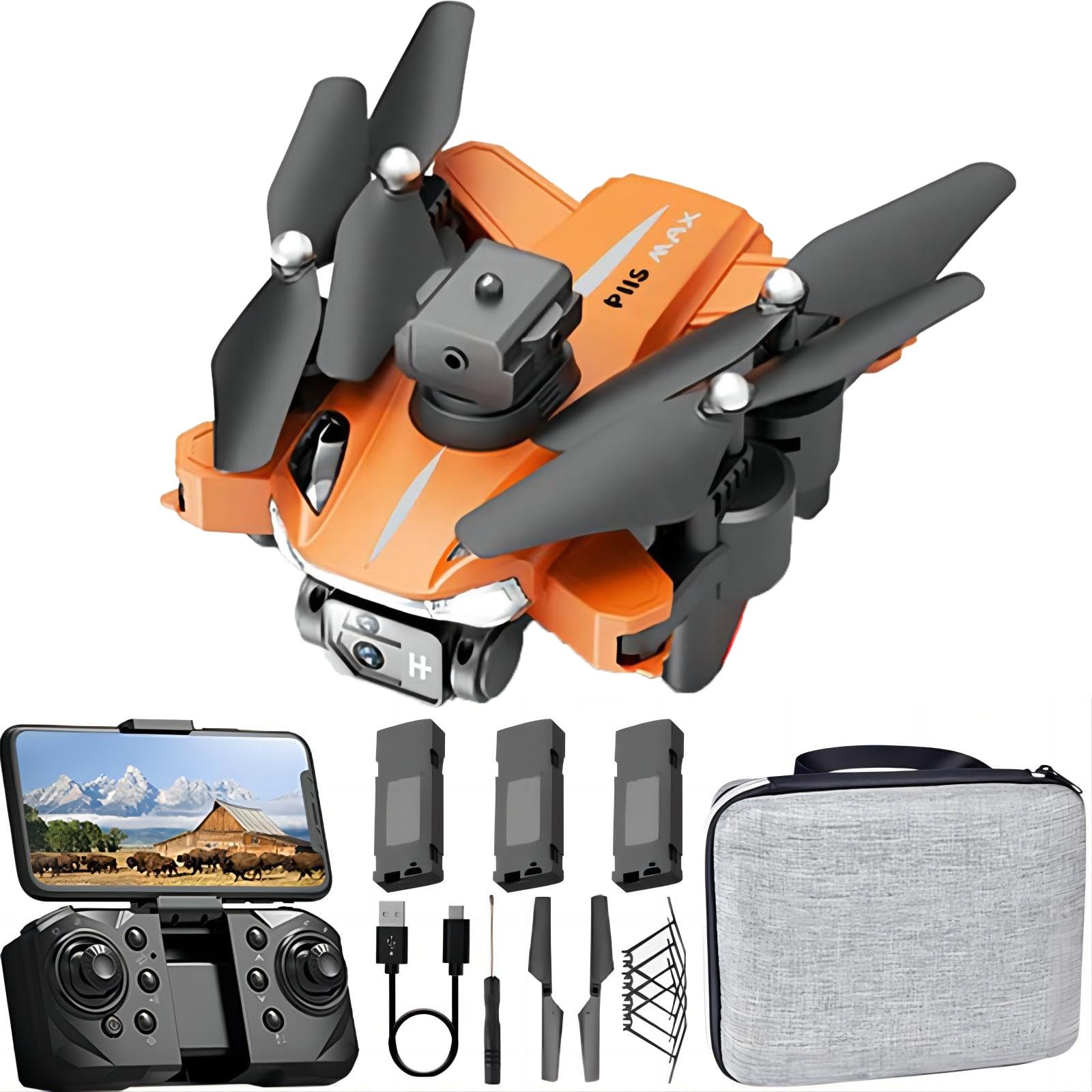 Amazon.co.jp: P11 S ドローン カメラ付き 90°電動調整可能 4K HD