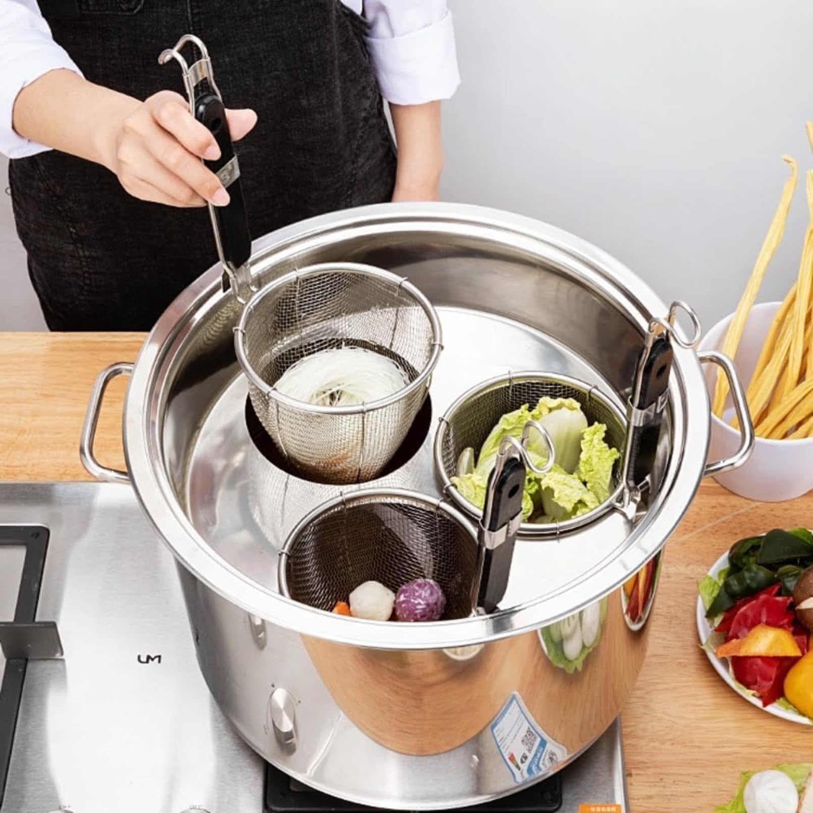 Amazon｜YHWSMYL麺茹で鍋 蕎麦茹でる鍋 ih対応カレーそば そばゆで釜