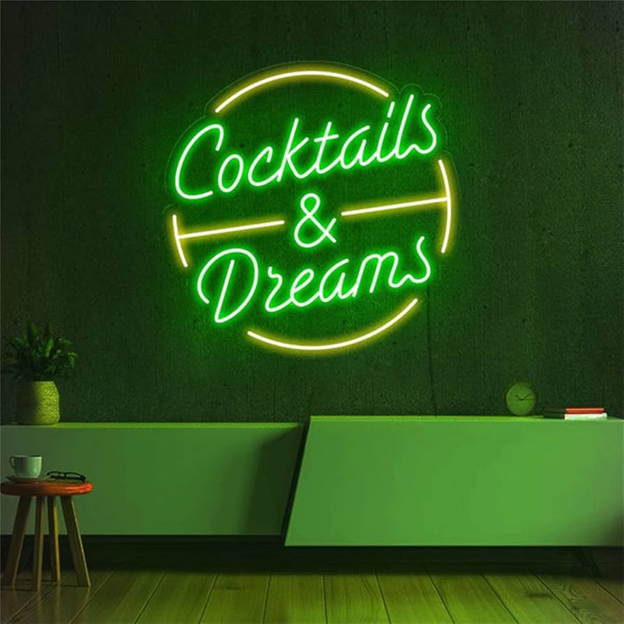Amazon.com: MAXSMLZT Cocktail & Dream Custom LED Neon Sign Vintage