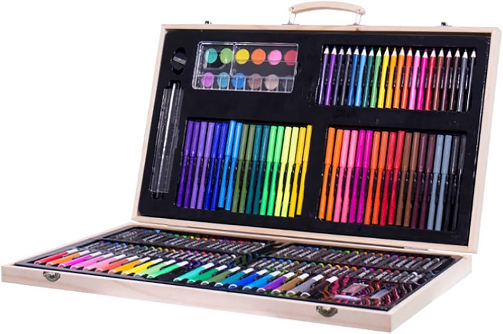 Amazon | 180点 お絵かきセット 絵具セット 豪華 想像力 創造性 色鉛筆