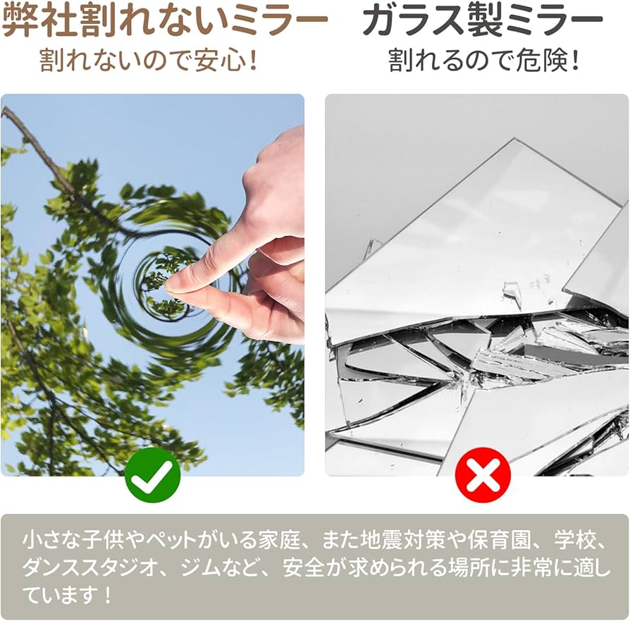 Amazon.co.jp: johnlife 鏡 全身 折り畳み 割れない鏡 軽量 ダンス