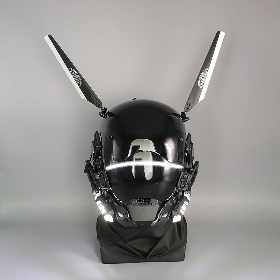 Amazon.co.jp: サイバーパンクマスク 白色LEDライト ブラックサイバー