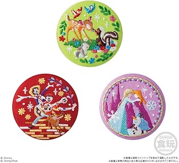 Amazon | Disney Characters 刺繍缶バッジビスケット2 12個入りBOX (食