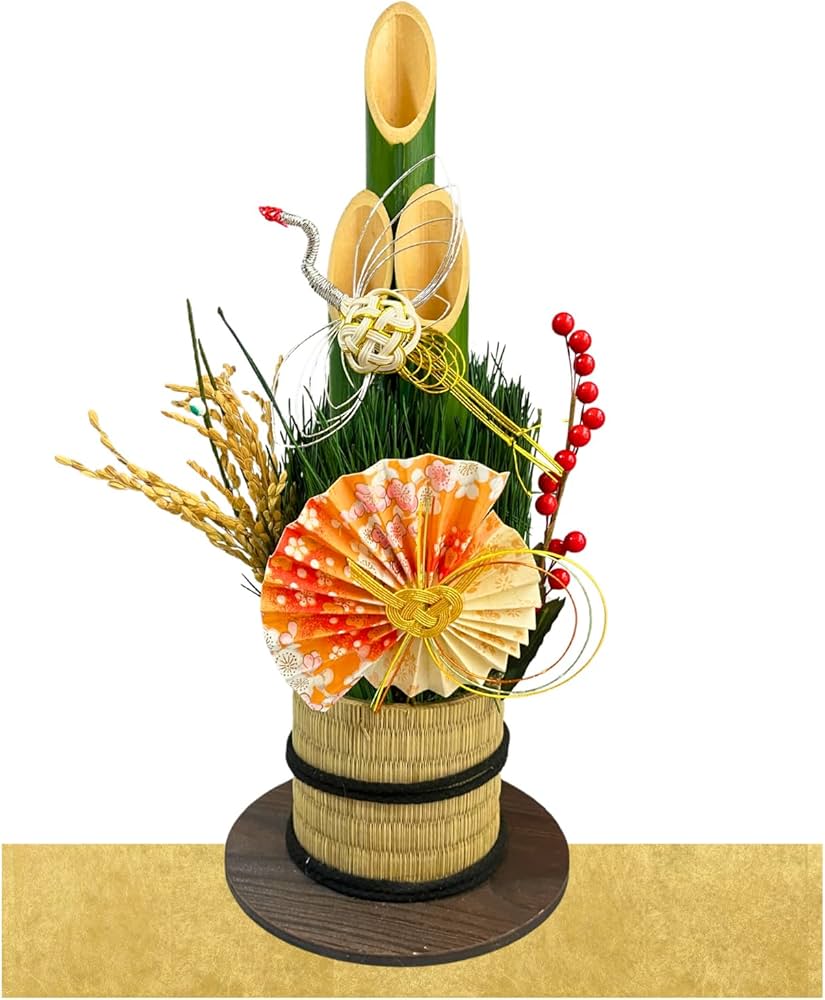 Amazon.co.jp: NEKOMI 【造花ミニ門松シリーズ】華やかな扇 和風迎春
