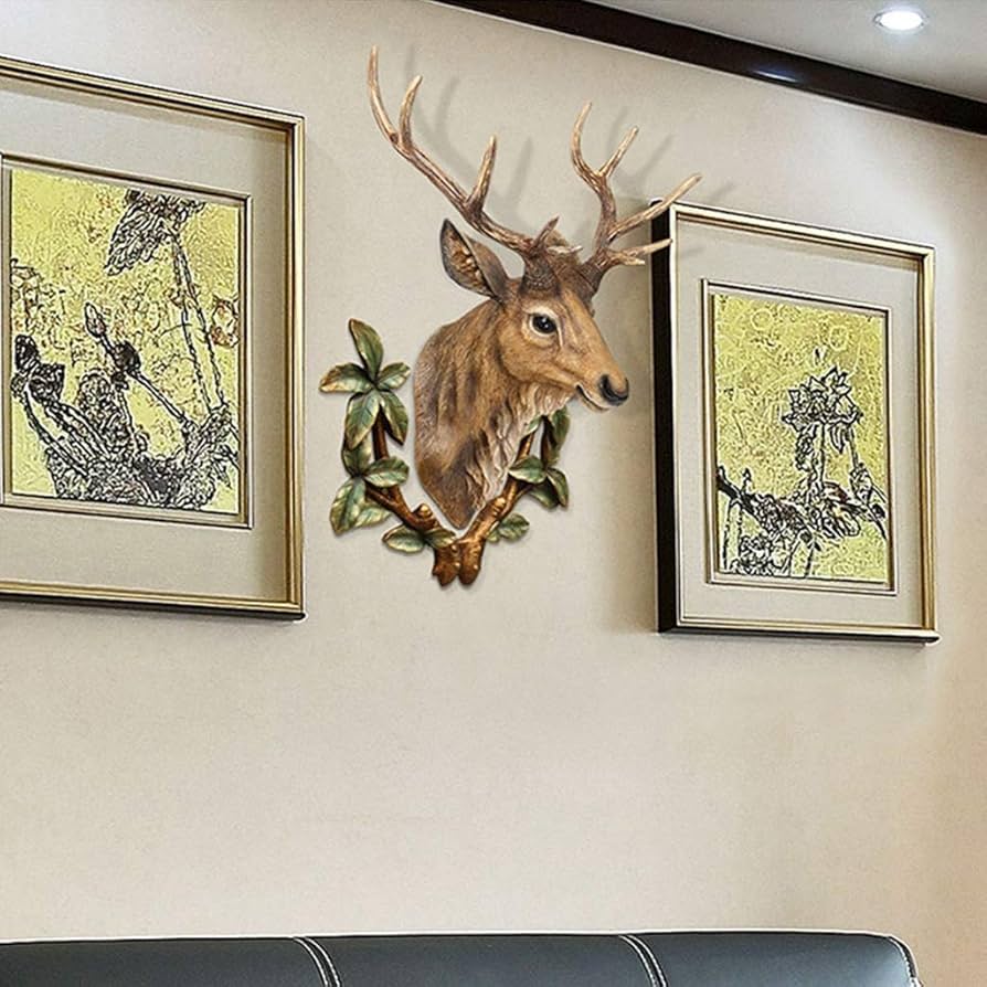 Amazon.co.jp: Proslen アニマルヘッド 鹿 オブジェ 壁飾り インテリア