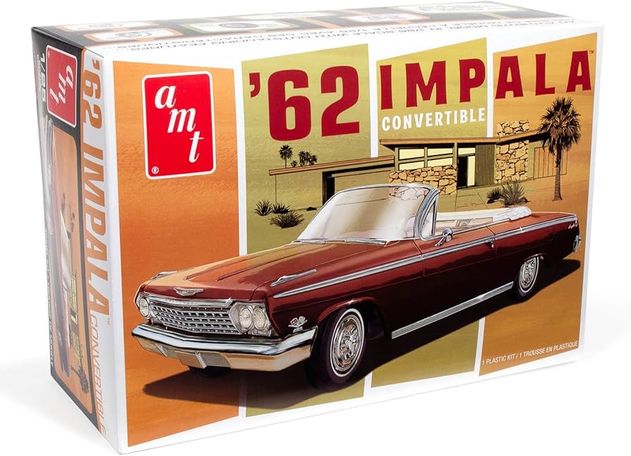 Amazon.com: AMT 1962 Chevy Impala Convertible 1:25 Scale Model Kit