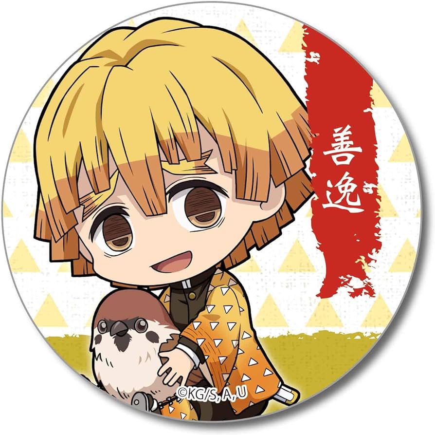 Amazon | 鬼滅の刃 我妻 善逸 ぎゅぎゅっと 缶バッチ | バッジ | おもちゃ
