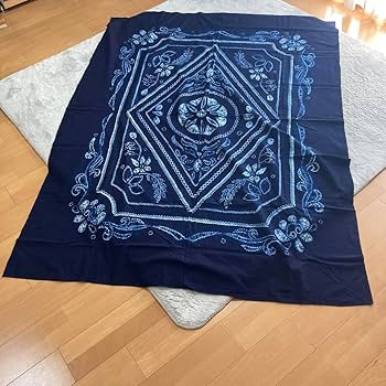 Amazon.co.jp: 手絞り 本藍染め クロス 敷物 覆い物 タペストリー 2m