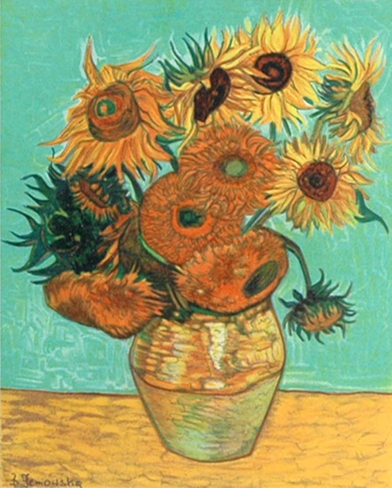 Amazon.co.jp: 絵画 版画 ゴッホ 額付き 『12輪のひまわり