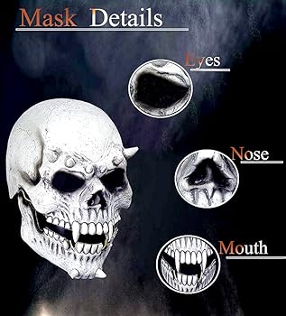 Amazon.com: LEKA NEIL 2025 New Skull Mask Creepy Halloween Full