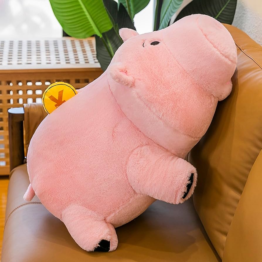 Amazon.co.jp: 萌え萌え 豚の貯金箱 ぬいぐるみ 40cm 小さい ピンク