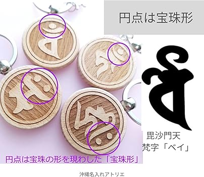 Amazon.co.jp: [沖縄名入れアトリエ] 梵字 毘沙門天 ベイ 勝負の神様