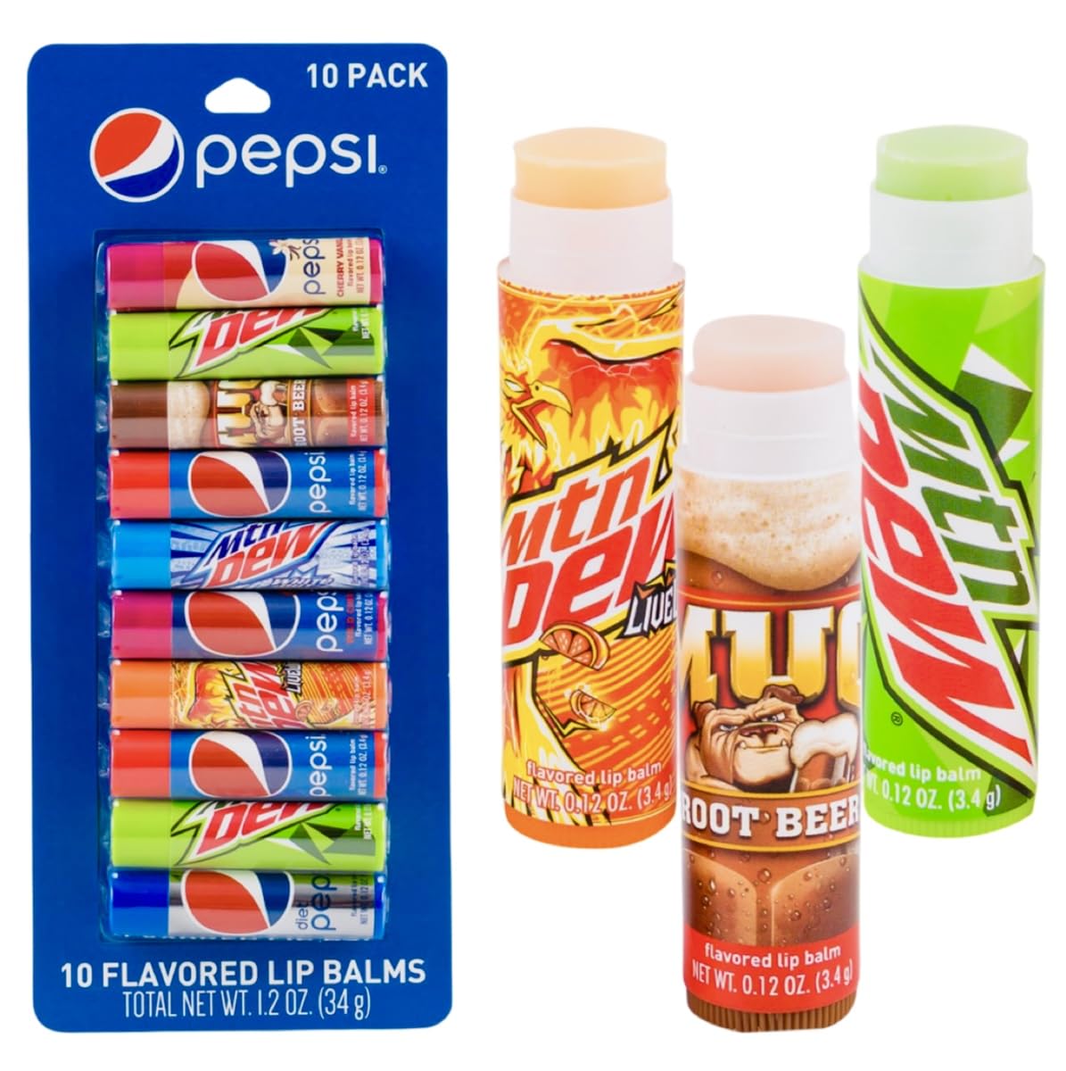 Amazon.com : Taste Beauty Pepsi 10 Flavored Lip Balms (Pack of 1