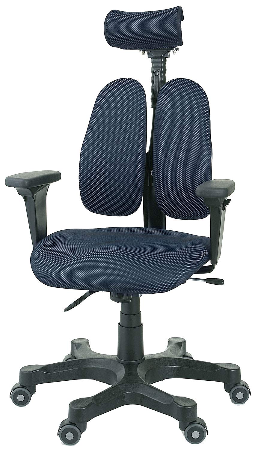 Amazon.co.jp: デュオレスト オフィスチェア ブルー 可動肘 メッシュ地