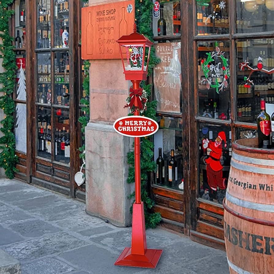 Amazon.co.jp: クリスマス飾り クリスマス街灯 180cm 雪降り 音楽機能