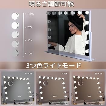 Amazon.co.jp: FENCHILIN 化粧鏡 女優ミラー ハリウッドミラー 回転