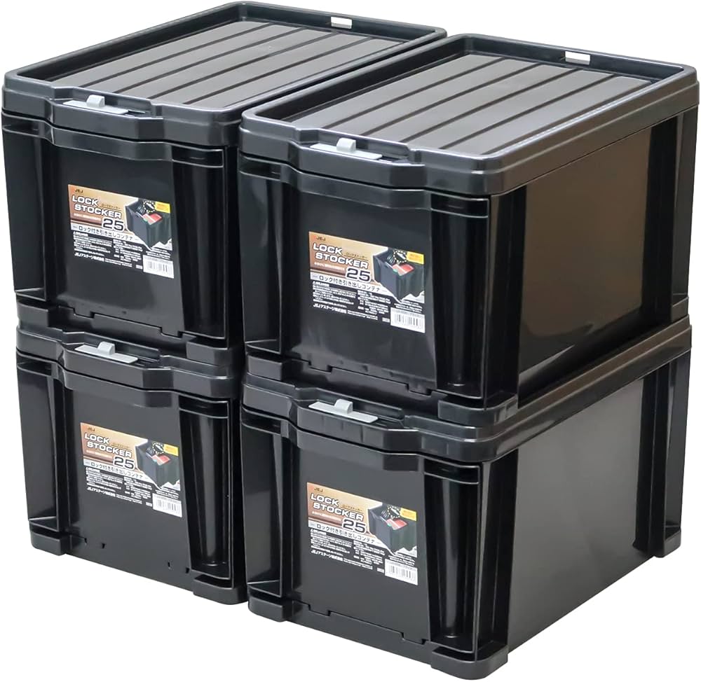 Amazon | JEJアステージ 収納ボックス ロックストッカー #25 ブラック