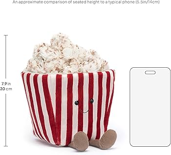 Amazon.co.jp: Jellycat アミューズブル ポップコーンぬいぐるみ 8.5