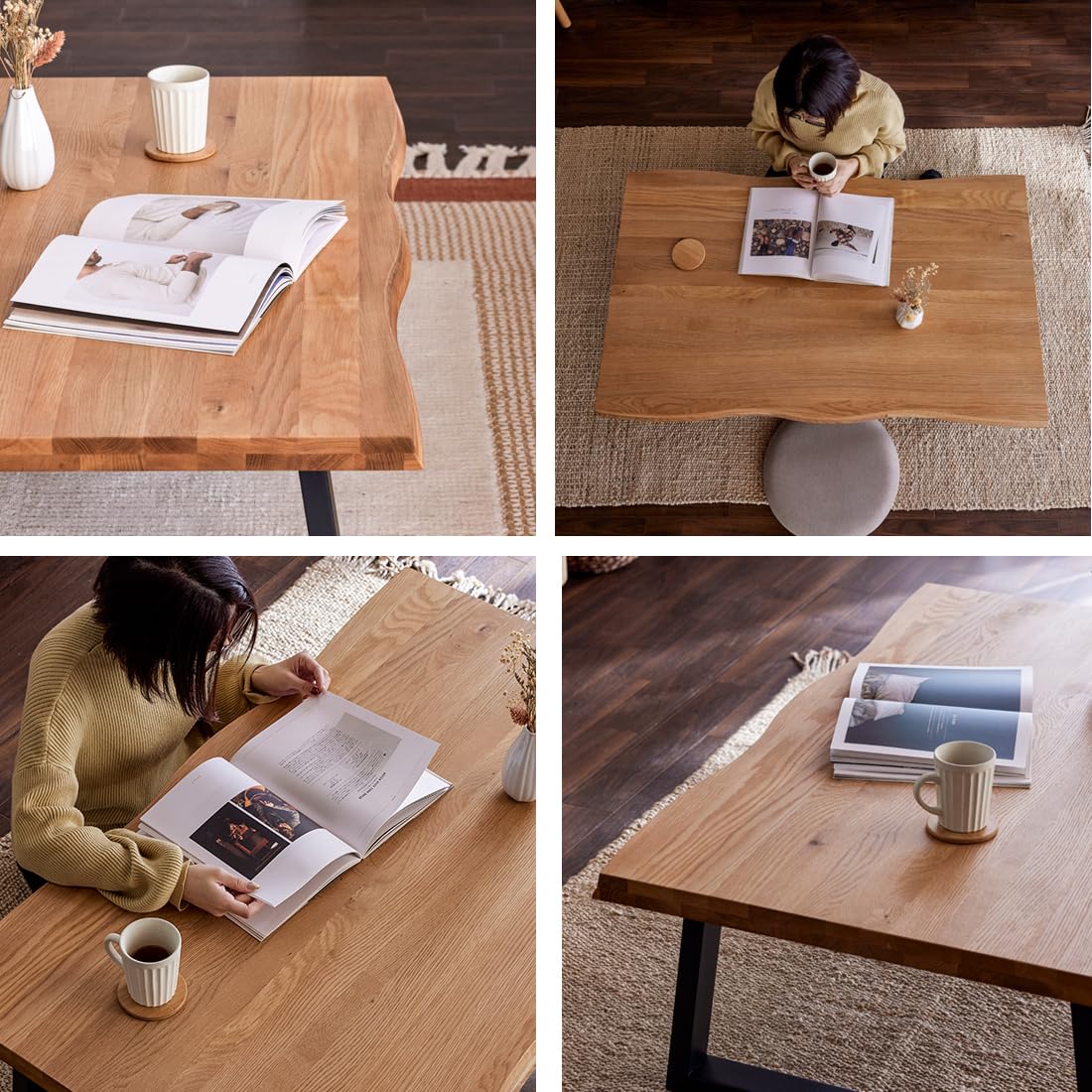 Amazon.co.jp: 座卓 ローテーブル センターテーブル 120 オーク