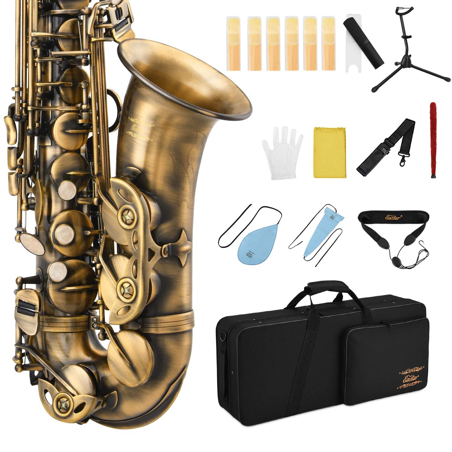 Amazon.com: Eastar Alto Saxophone Antique Finish Bronze Vintage