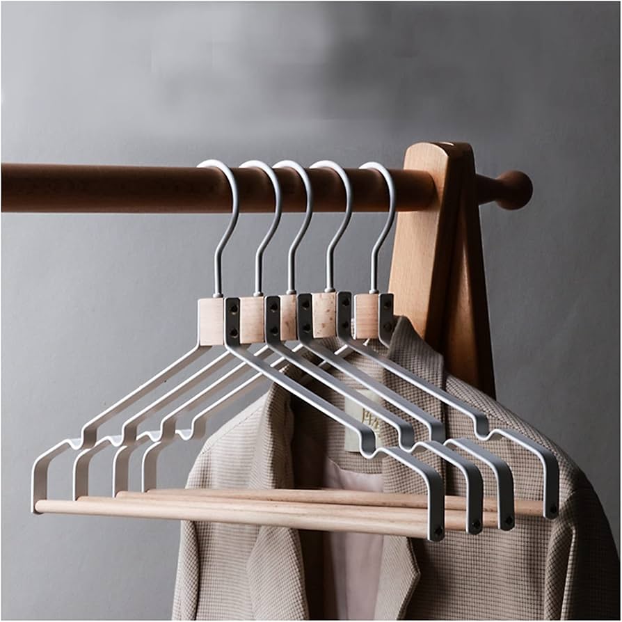 Amazon.co.jp: 洋服ハンガー木製パンツハンガー5個ウッドスカート