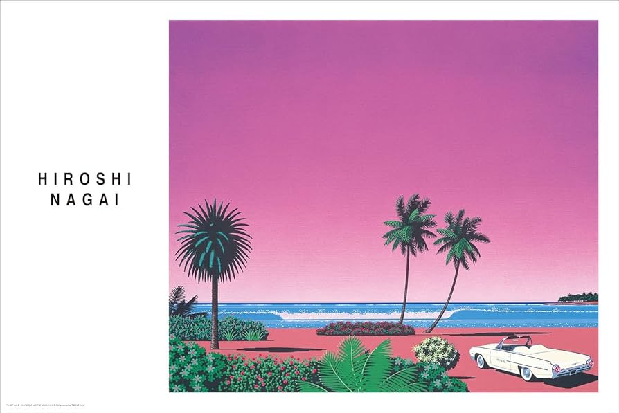 Amazon.co.jp: トライエックス ポスター 永井博/WHITE CAR AND THE