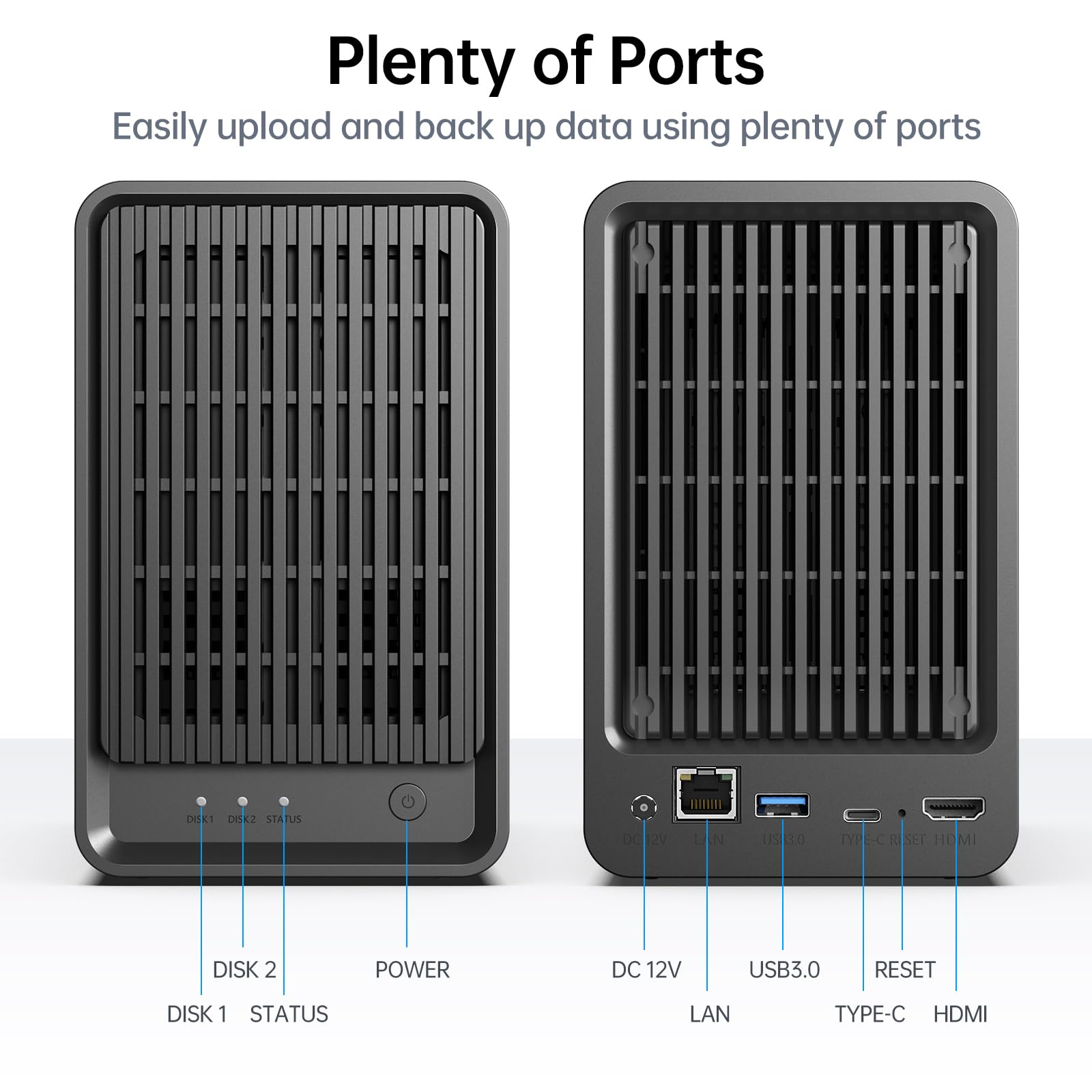 Yxk Zero1 2-Bay Desktop NAS, Quad-Core CPU, User-Friendly Home NAS