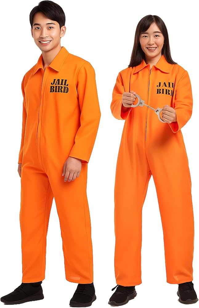 Amazon.co.jp: [GRHONC] 囚人服 コスプレ オレンジ ハロウィン つなぎ