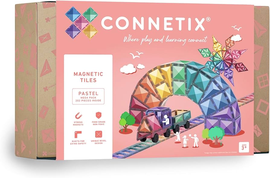 Amazon.com: Connetix Magnetic Tiles Pastel Mega Pack, 202 Pieces