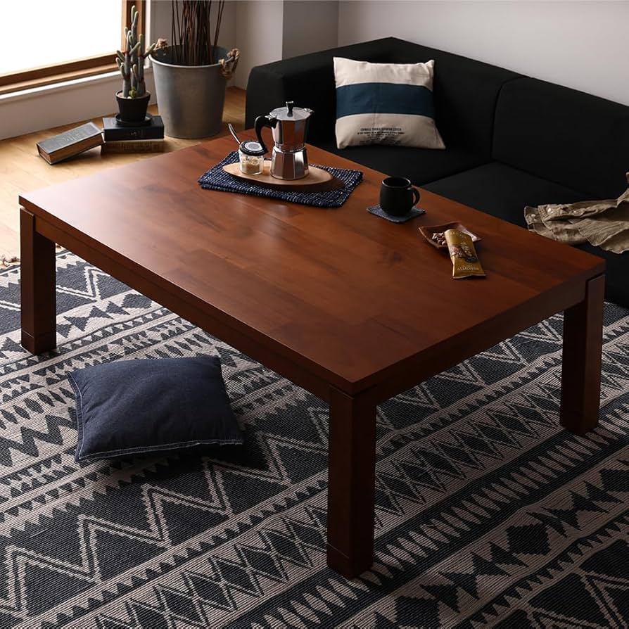 Amazon | 萩原こたつ テーブル 長方形 アカシア 突板 天然木 手元