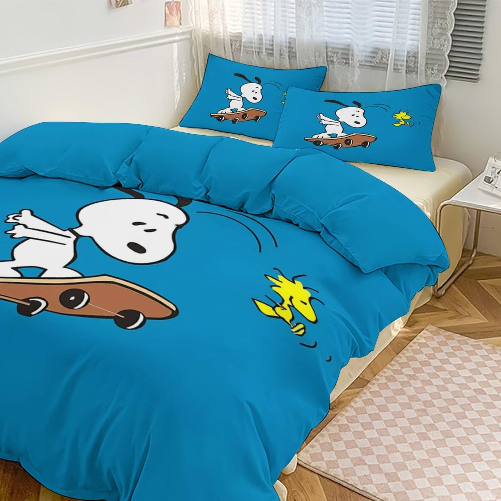 Amazon｜スヌーピー 布団カバー 3 点セット ベッドスプレッド 枕カバー