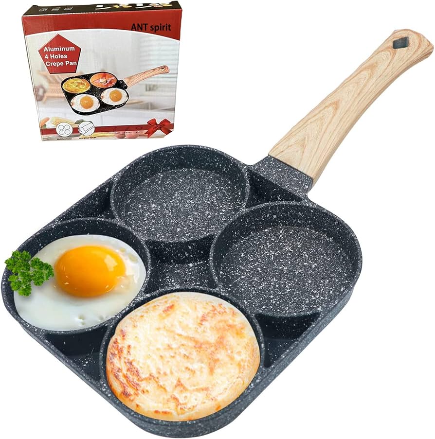 Amazon | 目玉焼きフライパン 仕切り付き IH対応 4つ穴円形フライパン