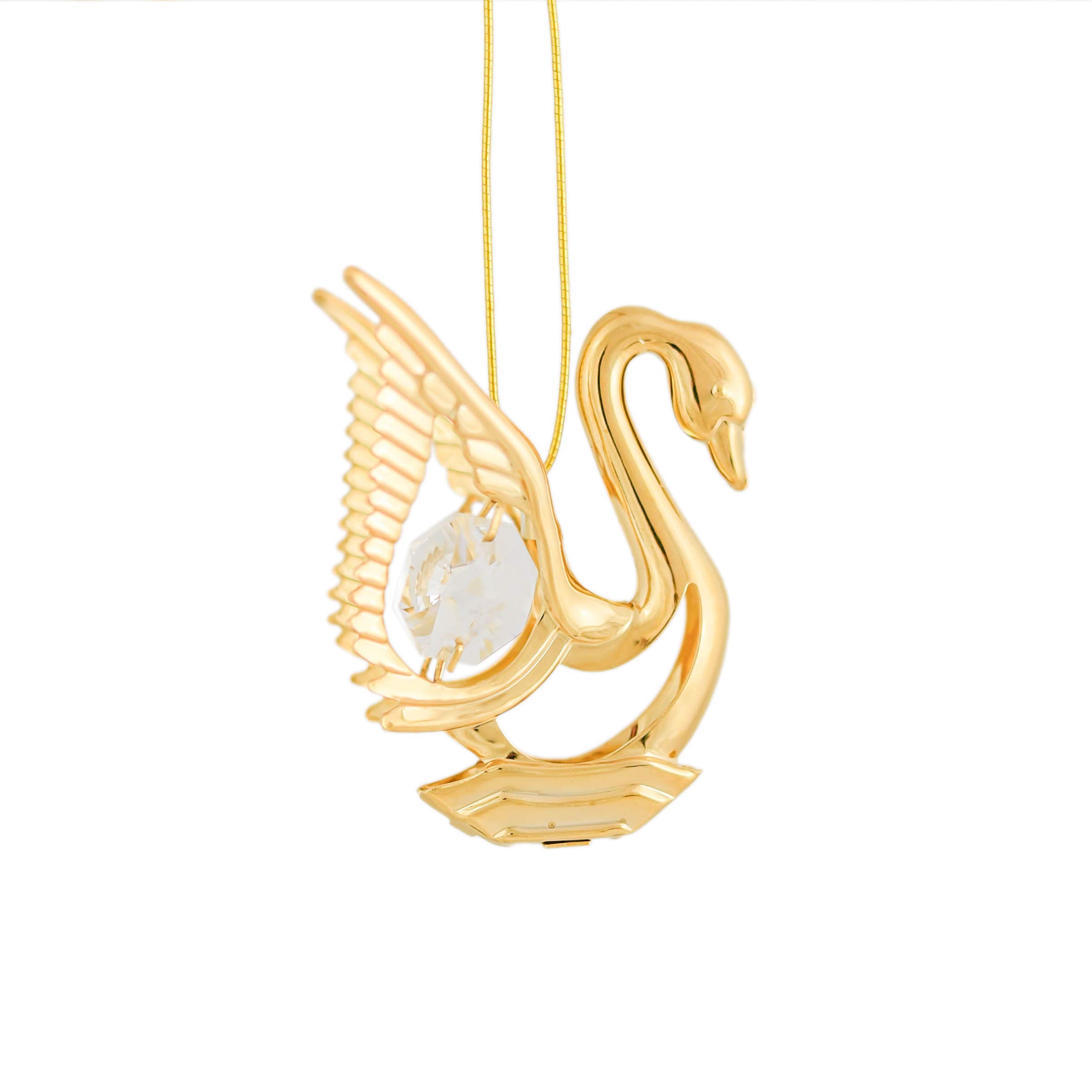 Amazon.co.jp: 24 Kゴールドスワンオーナメント – クリア