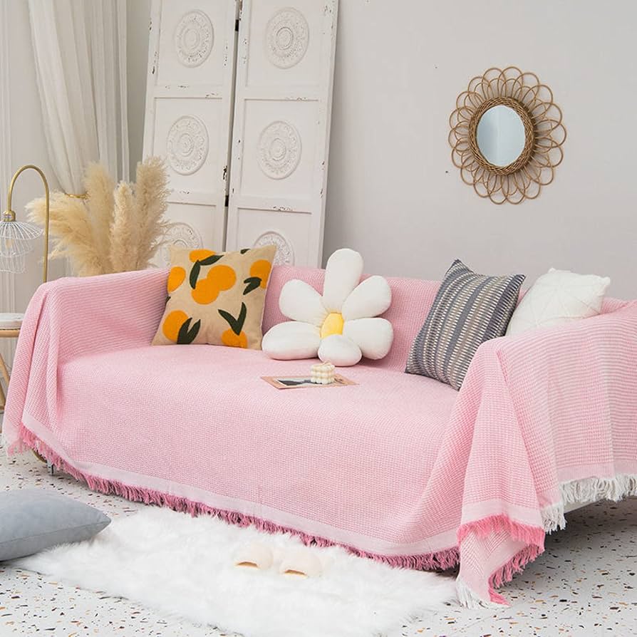 Amazon｜マルチカバー ピンク 北欧風 ソファーカバー かわいい 長方形