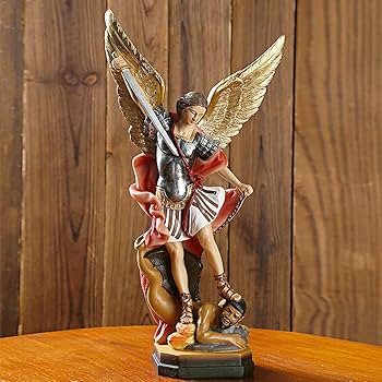 Amazon.co.jp: QIANLING 12.25インチ 聖ミカエル像、大天使ミカエル像