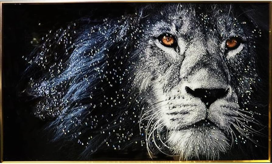 Amazon.co.jp: クリスタルアート ライオンEX アートパネル 80x50cm