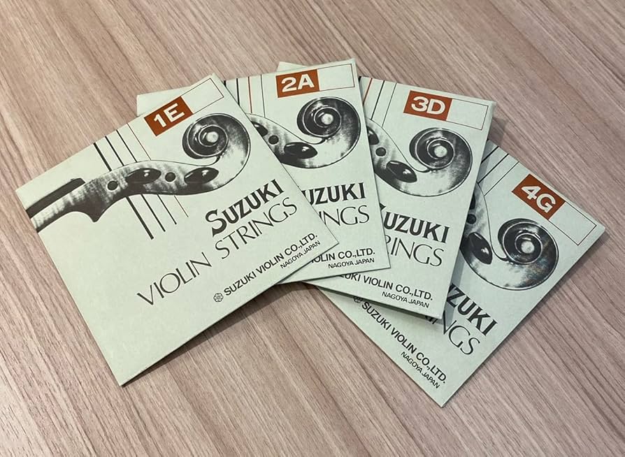 Amazon | スズキ バイオリン弦 1E 2A 3D 4G 1/2-1/4 セット (4/4-1/16