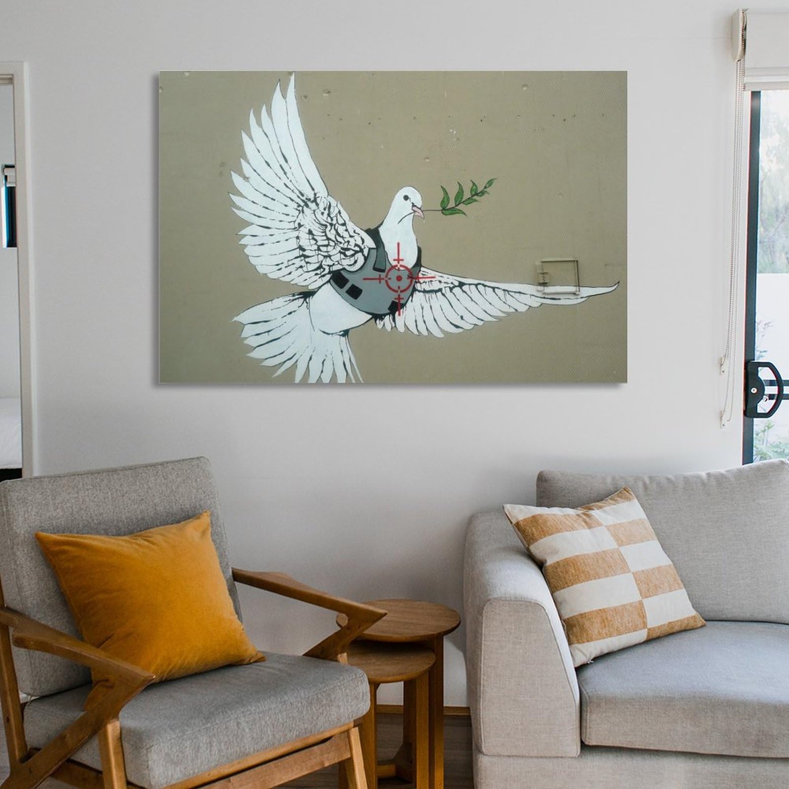 Amazon.co.jp: Banksyバンクシー 《狙われた鳩》ポスター プリント