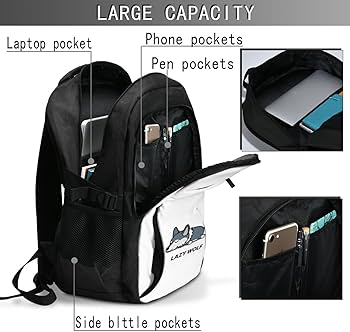 Amazon.co.jp: リュック 面白い 怠惰な オオカミ 狼 バックパック