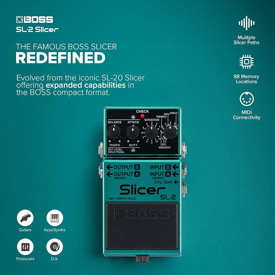 Amazon.com: BOSS SL-2 Slicer | Compact Pedal for Guitar, Keyboard