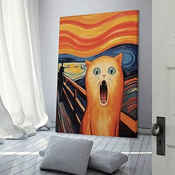 Amazon.co.jp: Edvard Munch エドヴァルド ムンク 叫ぶ猫 ポスター The