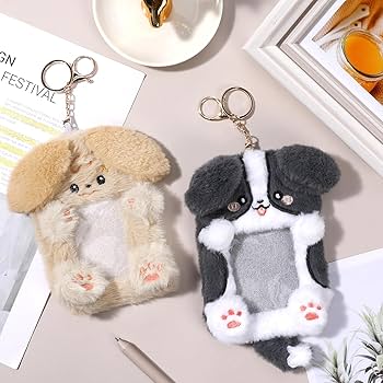 Amazon.com: NEWEST Puppy Plush Kpop Photocard Holder with Keychain